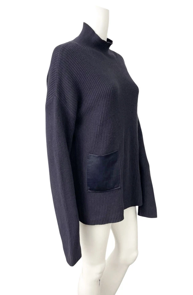 Suéter de Bolsillo Boss Faonia XL Azul Algodón Mezcla de Cachemira Cuello Simulado Manga Larga Foto 3 de 4