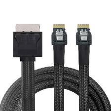 CABLECY OCuLink PCIe PCI-Express SFF-8611 8x to Dual SFF-8654 Slimline SSD Cable