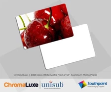 ChromaLuxe 4308 Gloss White Blank Aluminum Card - 2" x 3” 50 pcs case