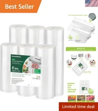 Durable Commercial Grade Vacuum Seal Roll Bags - 6 Pack for Freshness & Storage