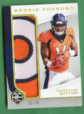 COURTLAND SUTTON 2018 LIMITED FOOTBALL ROOKIE PHENOMS RELIC /50 DENVER BRONCOS