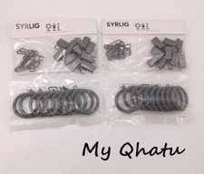 2 x Ikea SYRLIG Curtain ring with clip & hook 202.172.25 silver/gray Pack Of 10
