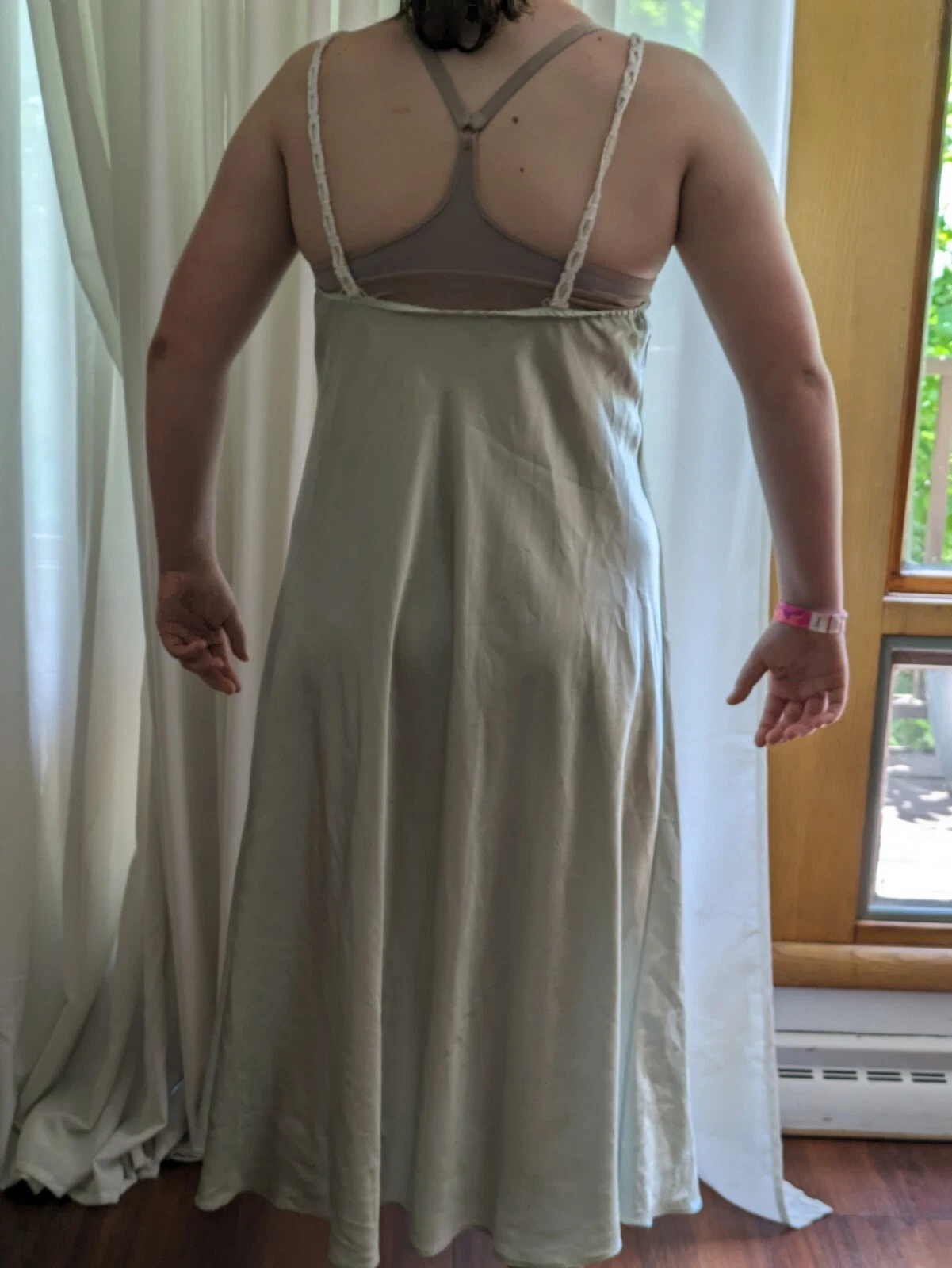 Camicia da notte VINTAGE Valentino intimo slip verde medio senza etichette pizzo intimo