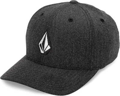 New L/XL Mens Volcom Full Stone Heather Flexfit Hat - Charcoal Heather Cap