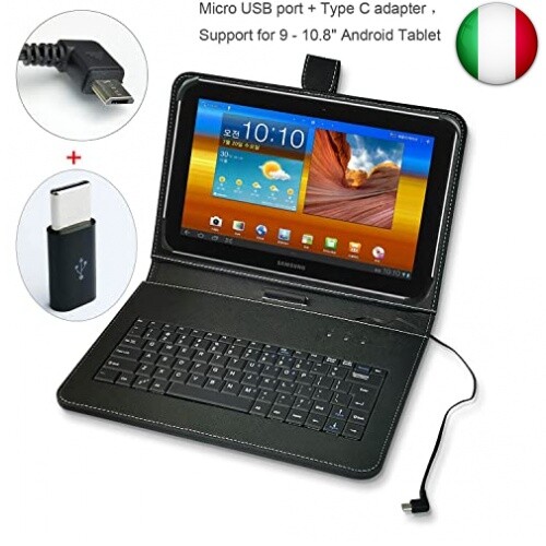 Cheap tastiera universale in pelle PU case Custodia Tastiera Tablet per 9 - Foto 2 di 6