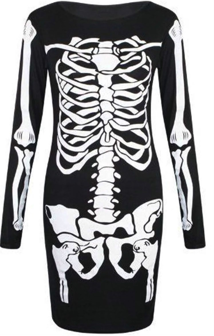 Robe Bodysuit Jumpsuit Leggings Squelette Halloween Pour Femmes