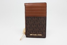 Michael Kors Jet Set Travel Medium Card Case/ ID Card Wallet In Brown