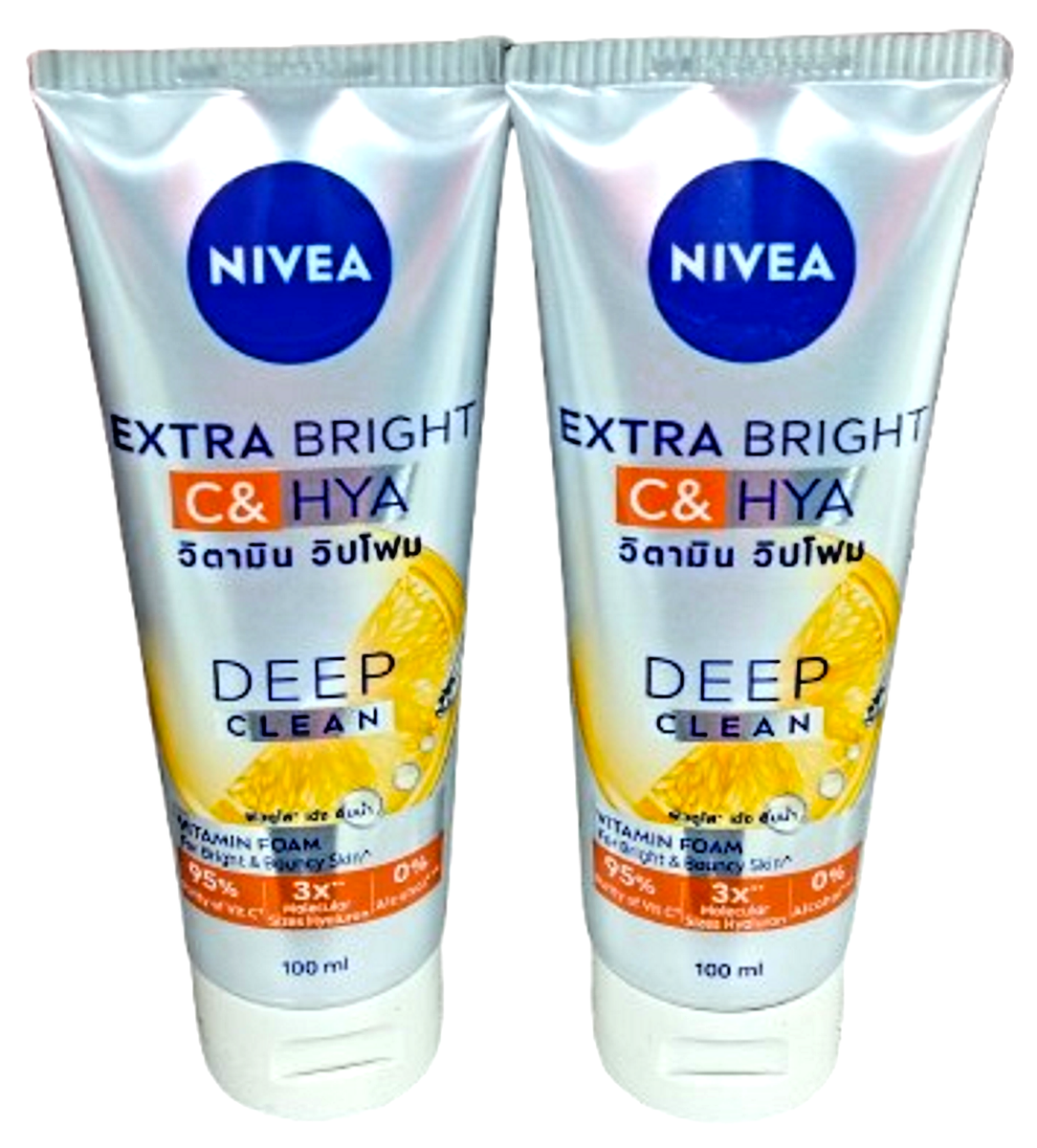 Nivea Extra Bright C & Hya Vitamin Deep Clean Whip Foam