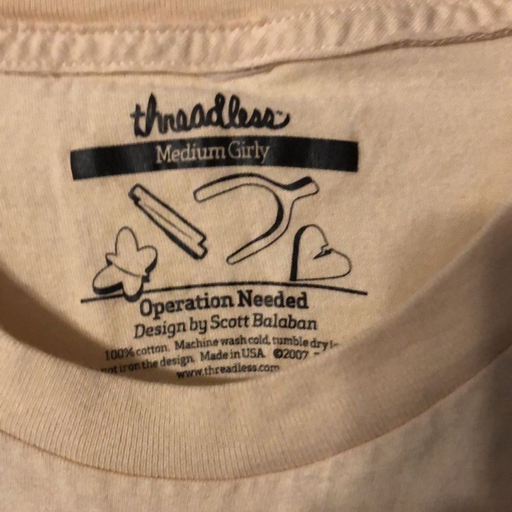 Threadless Operation Needed” Medium Girly T-Shirt - image 3