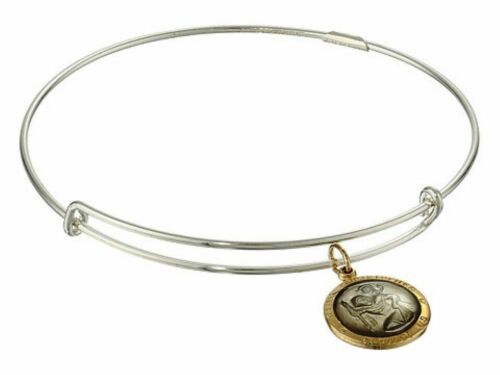 ALEX & ANI Saint Christopher Charm Bangle Bracelet silver 92.5 pc13b107s - Picture 2 of 3