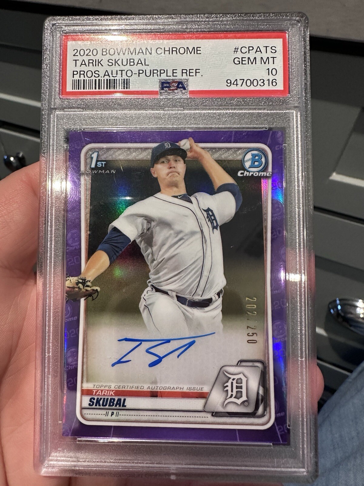 Tarik Skubal 2020 Bowman Chrome Prospects 1st Bowman Purple Holo Rc Auto 202/250