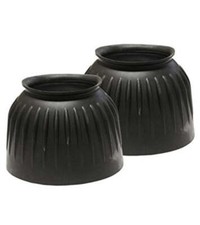 New Rubber RIBBED BELL BOOTS Pull on Horse heel protection 4 SIZES 2 COLORS 