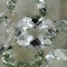 LIGHT GREEN AMETHYST 14 x 12 MM OVAL CUT CHECKERBOARD TOP SOLD PER STONE F-1464