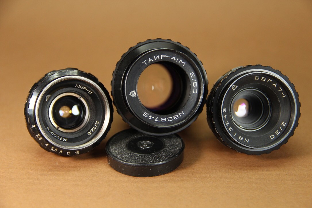 Set 3 lens Kiev-16U camera Mir-11 Vega-7-1 Tair-41 4 Black Set 3 lens Kiev-16U camera Mir-11 Vega-7-1 Tair-41 4 Black