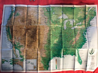 SIERRA CLUB ENDANGERED SPECIES MAP UNITED STATES 2010 ~ 22'' X 32''