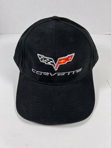 Corvette Casual strapback Black Hat Logo & Script Spellout Chevrolet race speed