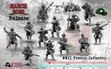 28mm WW2 French Infantry Squad -Bolt Action Compatible - World War Two - 2 WW1.