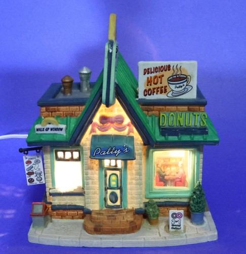 Lemax Lighted Patty's Donuts Shop Building