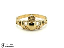 9ct Geniune Yellow Gold Irish Crown Heart Claddagh Ring Brand New Sizes E to Q