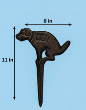 No Dog Doggie Potty Pooping Dumping Yard Sign Cast Iron Lawn Garden Stake Decor