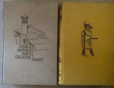 Sven Hedin Mein Leben als Entdecker / Auf großer Fahrt 2 Bücher 1941 Reise Gobi