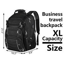 18.4 Inch Unisex Laptop Backpack Bag 55L Extra Large USB Charger Port Anti-theft