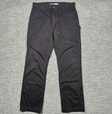 Carhartt Relaxed Fit Twill Utility Work Pants Black BN0324-M Mens Size 34 x 31.5