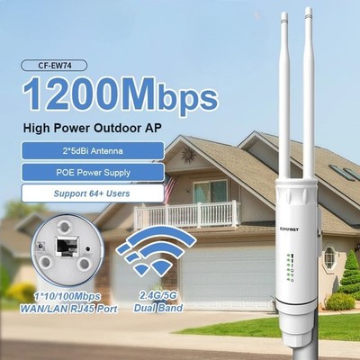 AC1200 Outdoor AP Access Point Wifi Signal Extender Router 2.4/5Ghz Dual Dand