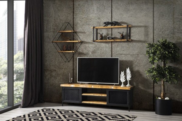 Pionierzeit MöBel Schrank Sideboard Holz Rtv Lowboard Regal 3Tlg. Set--image