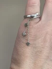 Vintage Sterling Silver 925 Three Dangle Chains W/ Hearts Women’s 5 Ring 3.1g