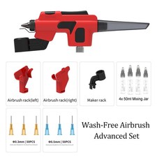 DSPIAE PT-AB Wash-free Airbrush Set with 0.3mm/0.5mm Caliber Spray Needle  Rack