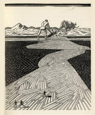 Paul Bunyan by Rockwell Kent   1927 American Folklore Illustration Print