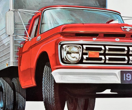 MINT 1964 FORD F-350 MEDIUM DUTY TRUCK SALES BROCHURE ~ 4 PAGES - Picture 3 of 4