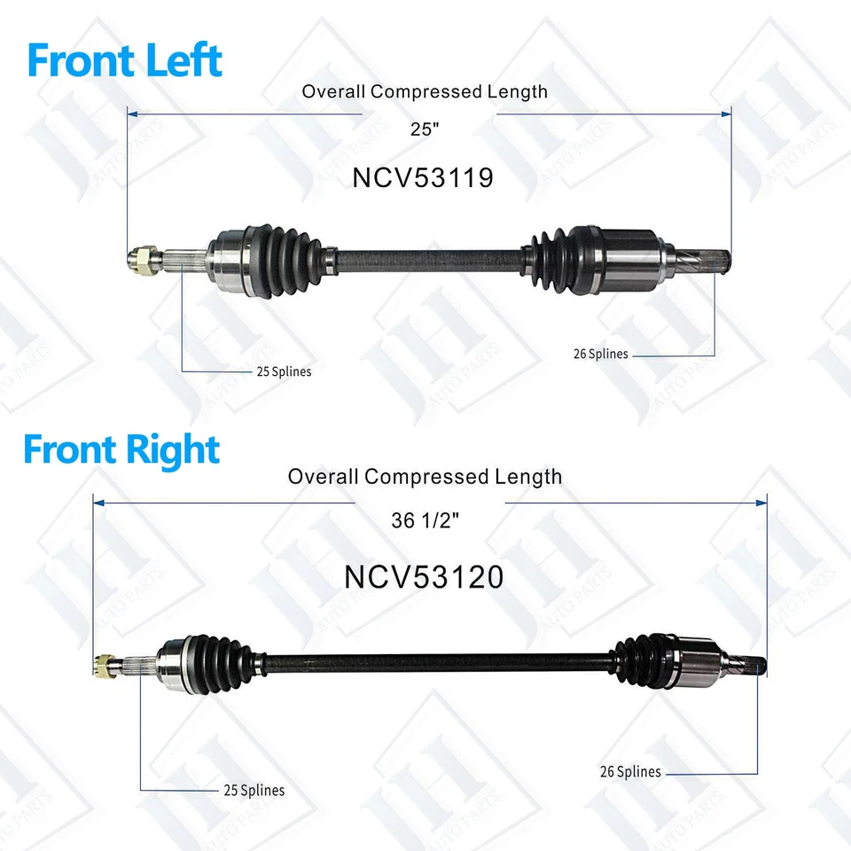 Juego de ejes CV par delantero OE para Nissan Versa Note L4 2012-18 1,6 L tracción delantera manual Foto 2 de 4