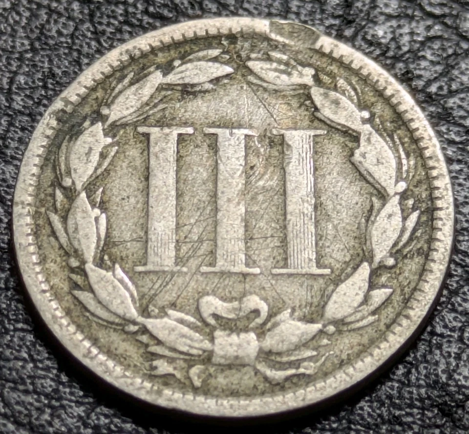 1872 3c Nickel United States 3cn Very Good Fine Details U.S Three Cent - Image 3 of 4