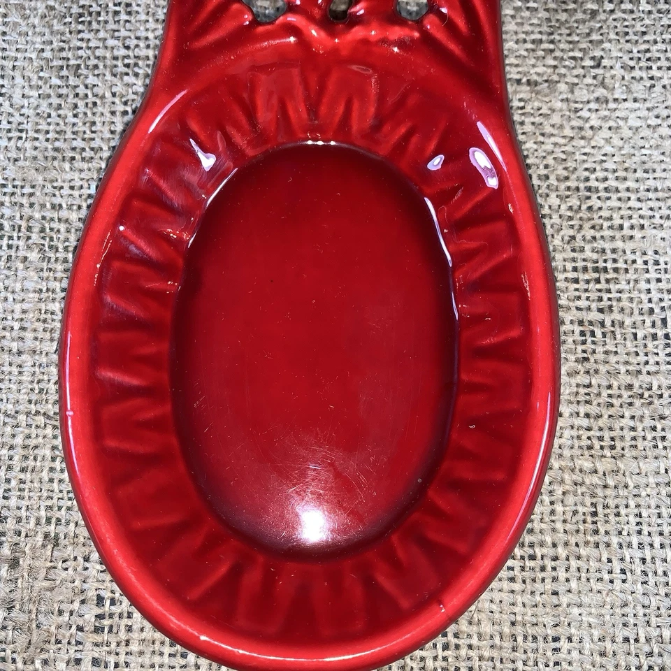 Cast Iron Spoon Rest Red Rooster Kitchen Decor Hang Or Counter Farmhouse Country - Image 3 of 4