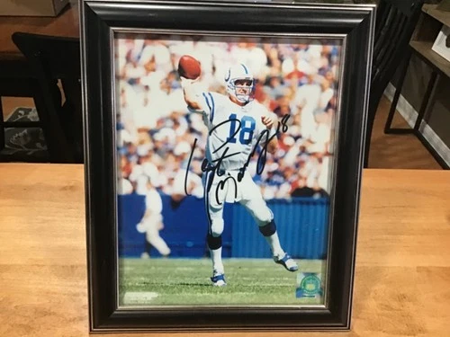 Peyton Manning signed 8x10 photo framed with COA