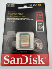 SanDisk Extreme 256GB SDXC UHS-I Memory Card 180MB/s V30 U3 4K UHD New