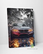 Racing Car Glow Canvas Art Wall Art Print Picture Sports Cars Framed Decor-E578