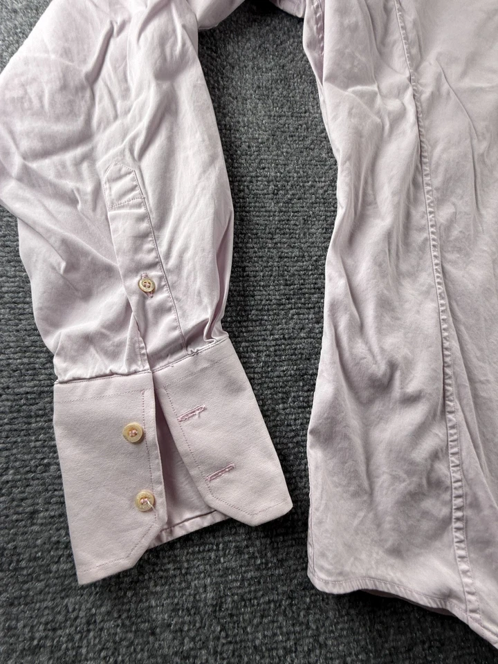 Gucci Purple Size 15 Long Sleeve Button Up Shirt Italy Made Authentic Cotton Mix - Image 4 of 4