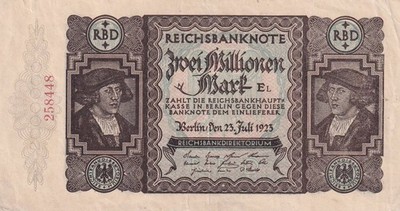 Ro. 89b) / DEU-101b) - 2 Millionen Mark - KN 18mm breit - E / L