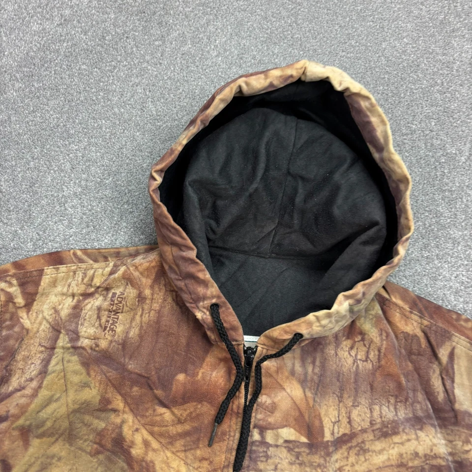 Chaqueta RealTree para mujer mediana marrón ropa de trabajo camuflada capucha de caza hecha en EE. UU. Dama Foto 3 de 4