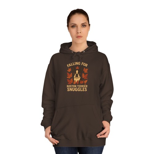 Boston Terrier "Falling for Boston Terrier Snuggles" Hoodie Sweatshirt S-2XL - Picture 2 of 13