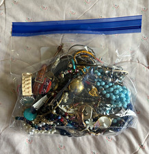 Large Mixed Costume Jewelry Craft Resale Lot 2 lb 12.5 oz Watches Beads Pearls