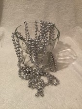 Christmas Decorations  15 ft Silver Round Bead Garland - Holiday Decor Crafts