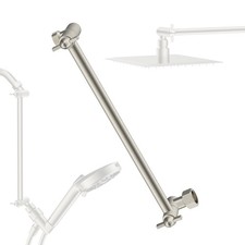 11" Shower Head Extension Arm, Solid Brass Flexible Shower Head Extender