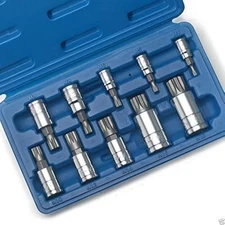 J&R Quality Tools XZN Triple Square Spline Bit Socket Set, S2 Steel One Size 