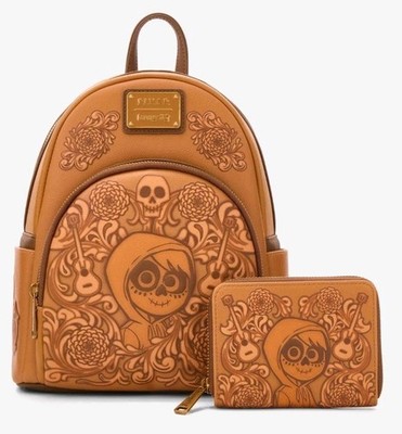 Loungefly Disney Pixar Coco Floral Miguel Tonal ''Day Of The Dead Backpack WALLET
