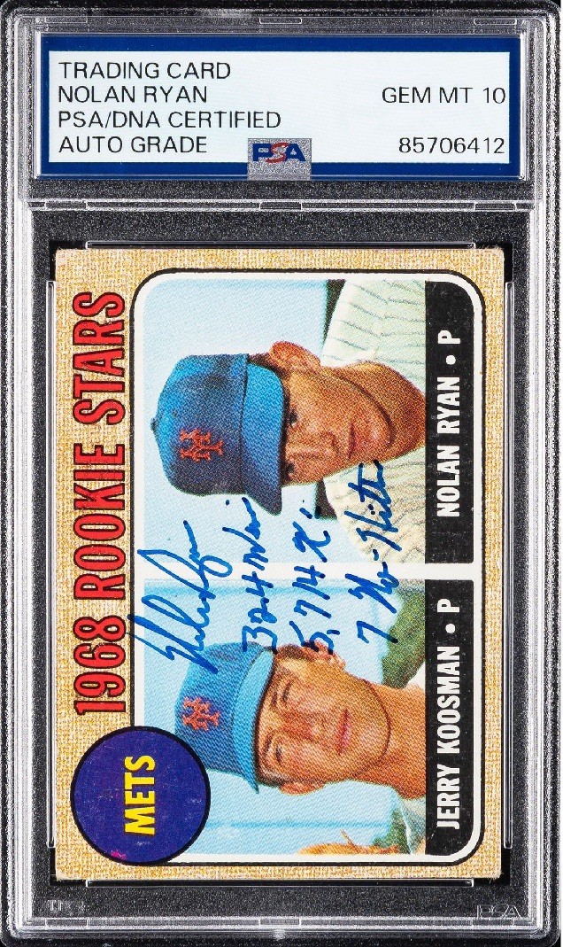 1968 Topps - Nolan Ryan Rookie Auto PSA 10 Multiple Inscriptions