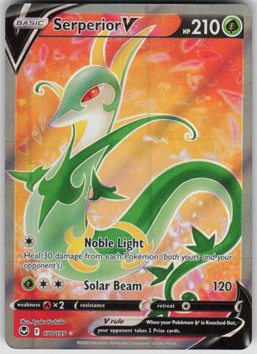 Pokemon Serperior V (Full Art) 170/195 SWSH12: Silver Tempest Holofoil UR NM